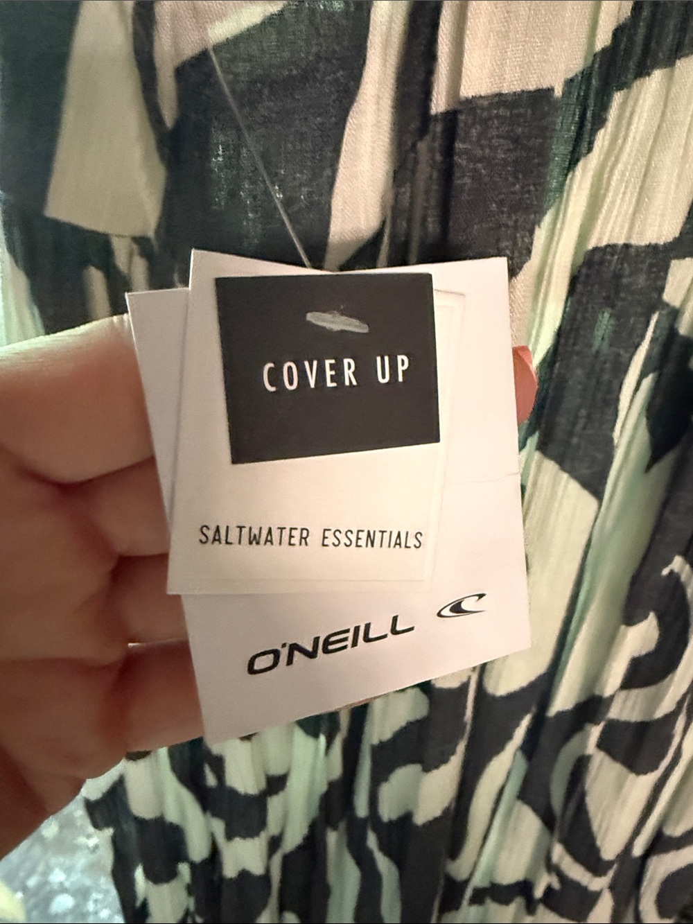 O'Neill Navy and off White Printed Maxi Slip Dress Swim Suit Cover Up Size Small - Picture 4 of 4
